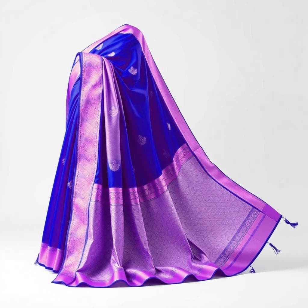 Katan Silk Saree, Royal Blue